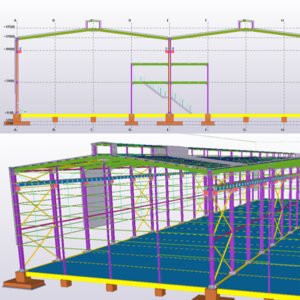 Plans d'un Hangar de 24x60 m et Hauteur de 6m.